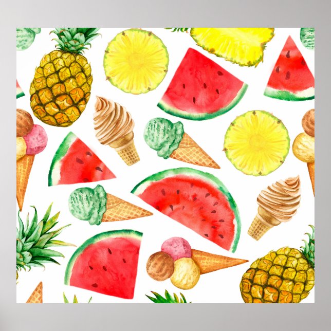 Poster Comida de Verão: Gelado de melancia (Frente)