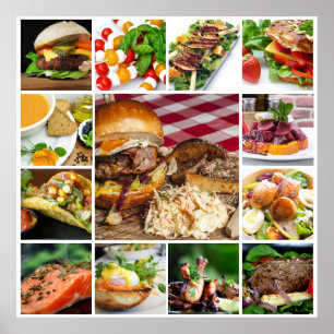 Poster COMIDA DIMINUÍDA Colagem de restaurantes e hot