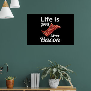 Poster Comida do Café da Manhã Viciado em Foodie Bacon Ob