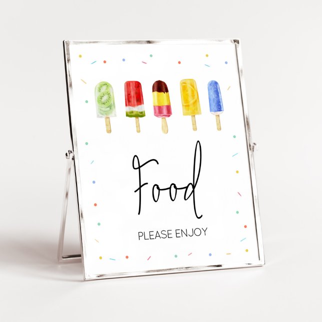 Poster Comida do Chá de fraldas (Ready to Pop Baby Shower Food Sign)