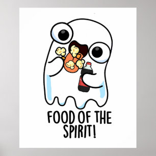 Poster Comida Do Espírito Engraçado Ghost Pun