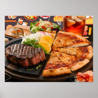 Poster Comida e bebidas deliciosas