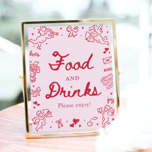 Poster Comida e Bebidas Modernas do Dia dos Namorados Des