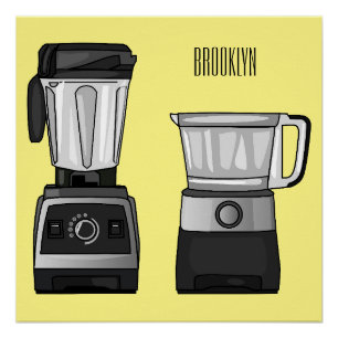 Pôster Comida e ilustração do desenho do blender