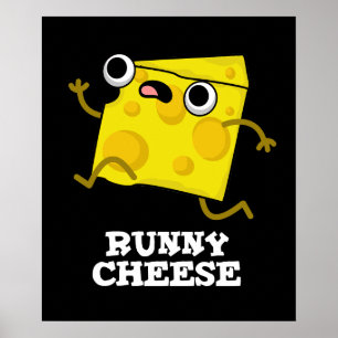 Poster Comida Engraçada De Queijo Engraçado Pun Escuro BG