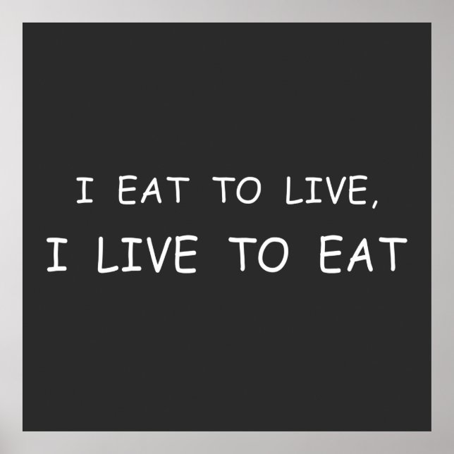 Poster Comida engraçada diz (Frente)