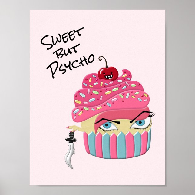 Poster Comida Engraçado Kawaii - Cupcake de Dia das Bruxa (Frente)