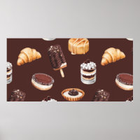 comida esboço delicioso, belas sobremesas e pastr