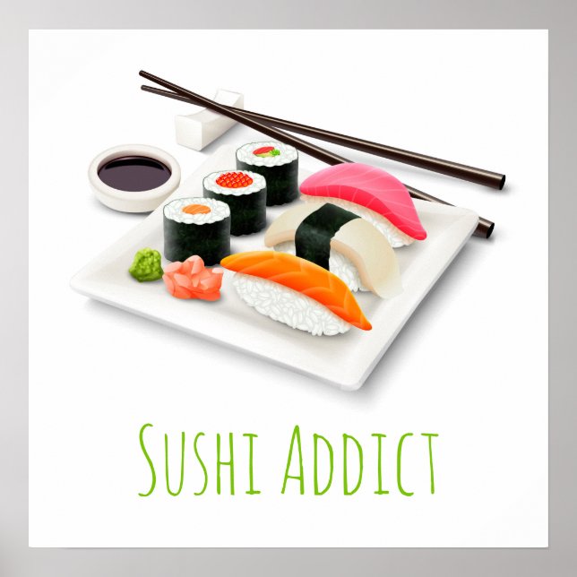 Poster Comida japonesa de sushi (Frente)