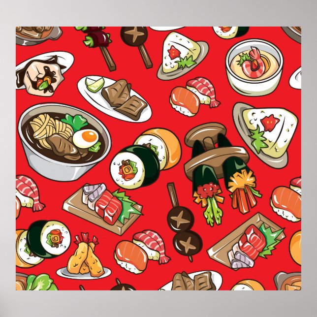 Poster Comida Japonesa: Padrão Cultural Invisível (Frente)
