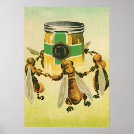 Poster Comida, Jar Dançante De Mel Orgânico