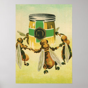 Poster Comida, Jar Dançante De Mel Orgânico