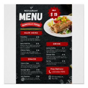 Pôster Comida Menus com Poster brilhante