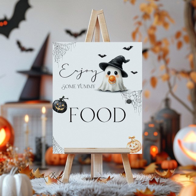 Poster Comida Pequeno Chá de fraldas Boo Halloween (Criador carregado)