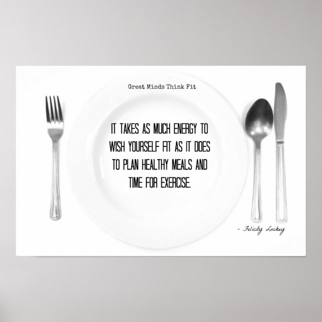 Poster Comida por Pensamento: Motivação Malhação! (Frente)