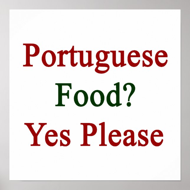 Pôster Comida Portuguesa Sim Por Favor (Frente)