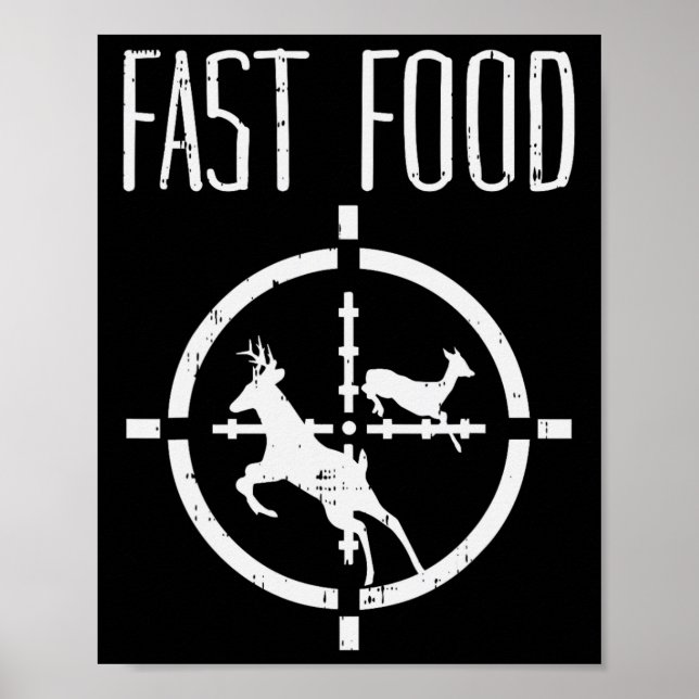 Poster Comida veloz, Arco Engraçado, Elk Buck, caçando Hu (Frente)