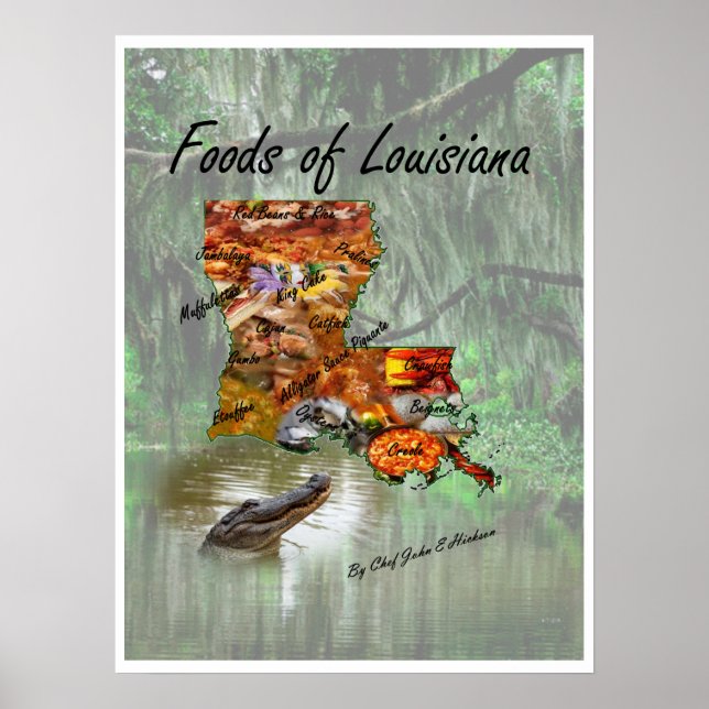 Poster Comidas da Louisiana (Frente)