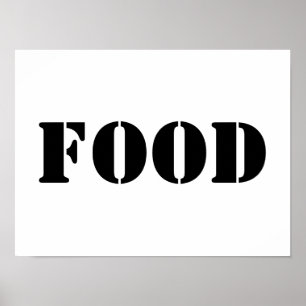 Poster Comidas Genéricas e Suprimentos para Pessoas Humor