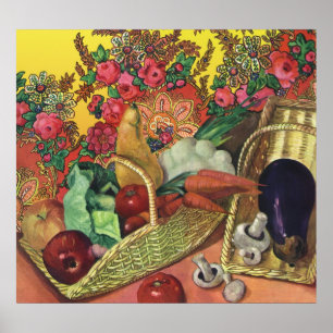 Poster Comidas Orgânicas, Jardins Vegetais, Flores Emerge