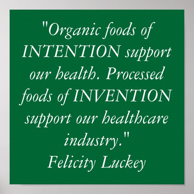 Poster Comidas orgânicas vs. Comidas Processadas (Frente)