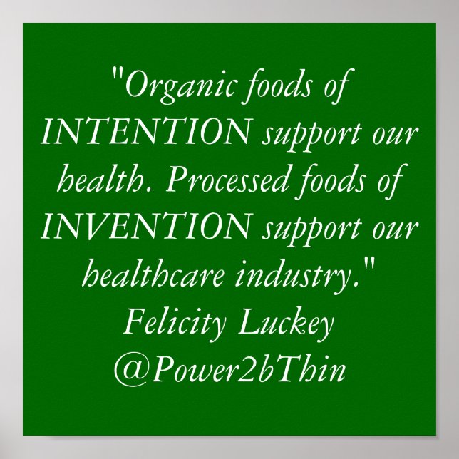 Pôster Comidas orgânicas vs. Comidas Processadas (Frente)