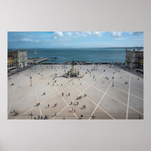 Poster Commerce Square de cima em Lisboa, Portugal