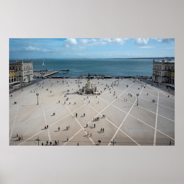 Poster Commerce Square de cima em Lisboa, Portugal (Frente)