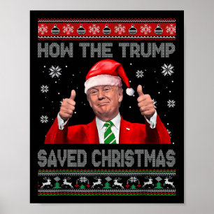 Poster Como A Trump Salvou O Natal Engraçada Trump Feia