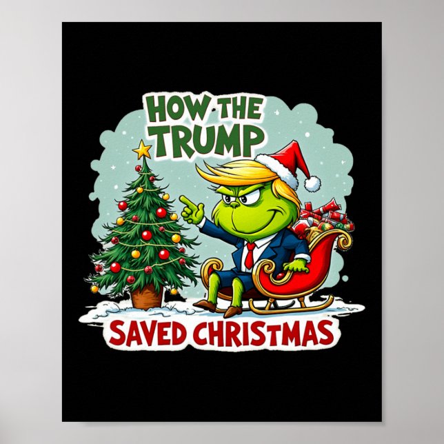 Poster Como A Trump Salvou O Natal Engraçado Trump Christ (Frente)