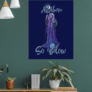 Poster "Como Acima tão Abaixo" Crone Moon Deusa Arte Paga