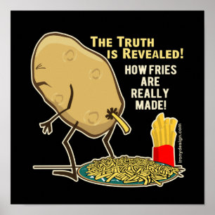 Pôster Como as Batatas Fritas São Realmente Feitas Humor