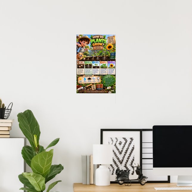 Poster Como as Plantas Crescem (Escritório em casa)