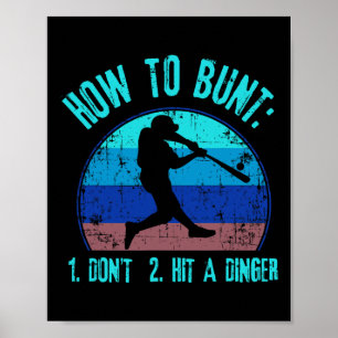 Poster Como Buntar Não Acerte Um Dinger Engraçado Vende J