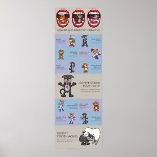 Pôster Como Manter Seus Dentes Saudáveis