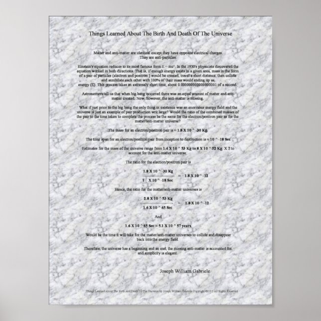 Pôster Como o universo foi nascer e vai morrer (Frente)