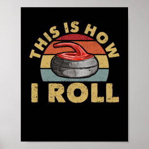 Poster Como rolar o curling do jogador fã de inverno curi