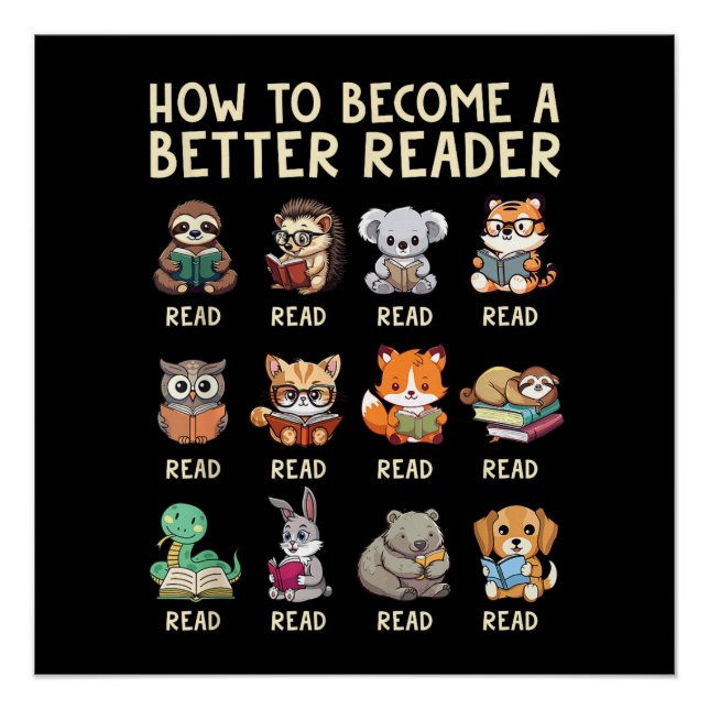 Pôster Como se Tornar um Leitor Melhor Livro Animais Engr (Frente)