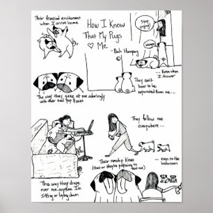 Poster Como Sei Que Meus Pugs Me Ama