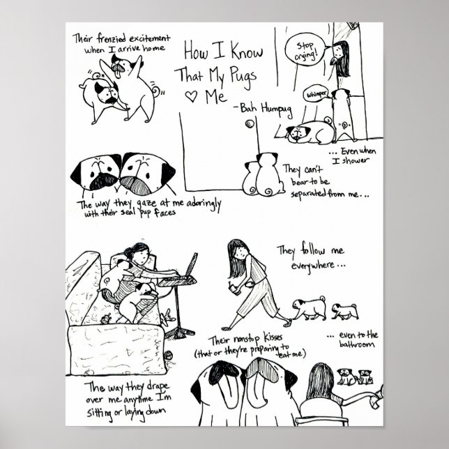 Poster Como Sei Que Meus Pugs Me Ama (Frente)