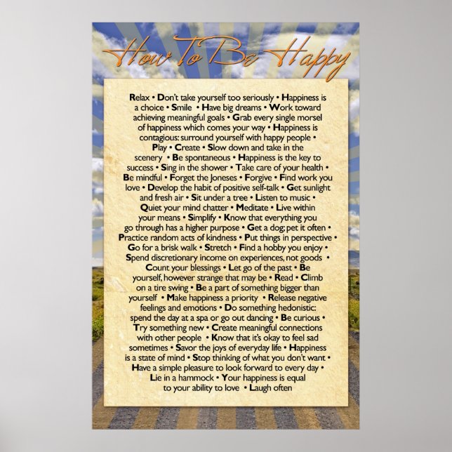 Pôster Como ser feliz (Frente)