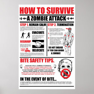 Poster Como sobreviver a um ataque do zombi