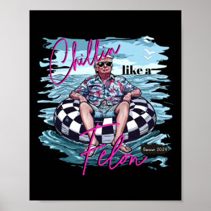 Poster Como Um Felon Summer 2024 Engraçado Donald Trump B