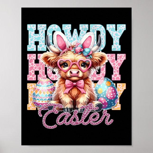 Poster Como vai Páscoa Vaca Fofa Páscoa Ocidental Coelho  (Frente)