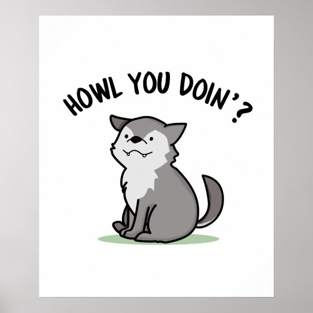 Poster Como Você Está Fazendo Um Lobo Engraçado (Frente)