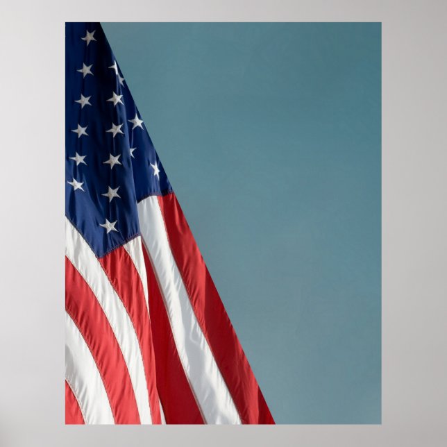 Pôster COMPACT PHOTO BACKDROP - US Flag on Blue Gray (Frente)