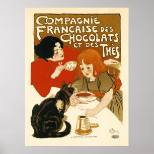 Poster COMPAGNIE FRANCAISE Des Chocolate Beink Steinlen
