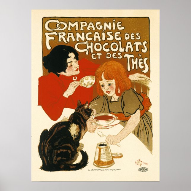 Poster COMPAGNIE FRANCAISE Des Chocolate Beink Steinlen (Frente)