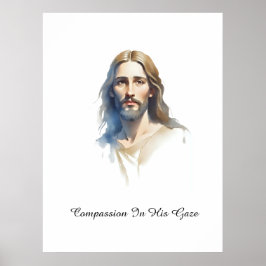 Poster Compaixão no Seu olhar - Pintura em Aquarela de Je