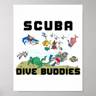 Poster Companheiro de mergulho engraçado